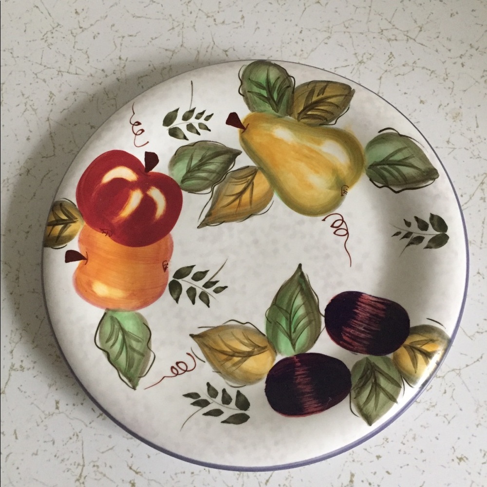 6432 Oneida Chintzy Hand Painted Stoneware Platter